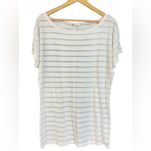 Victoria’s Secret Off White Striped Sleepshirt Size large